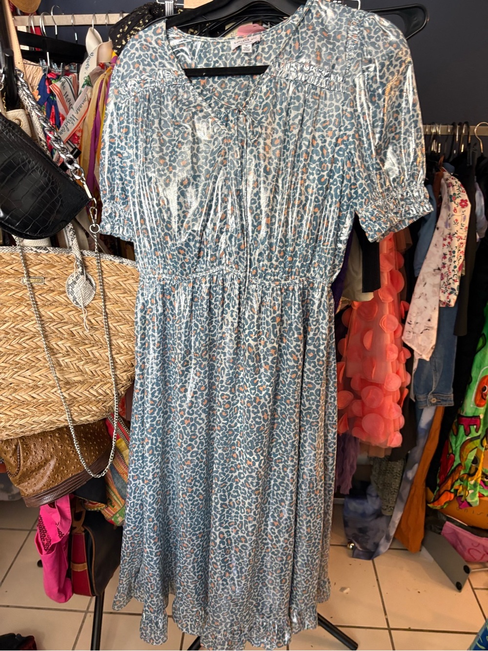 Bundle 3 for $25. Current Air Shinning Leopard Midi Dress. Size Medium.
